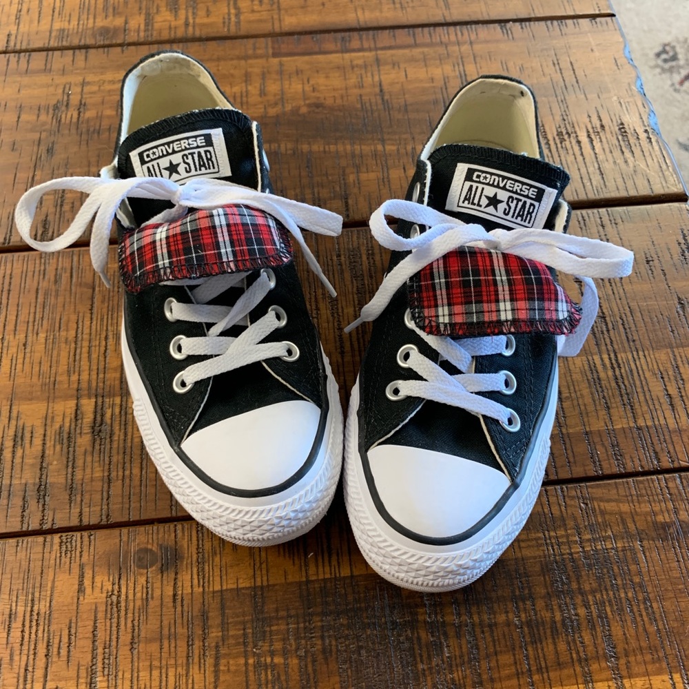 *double tongue | plaid print* Chucks Low Top
